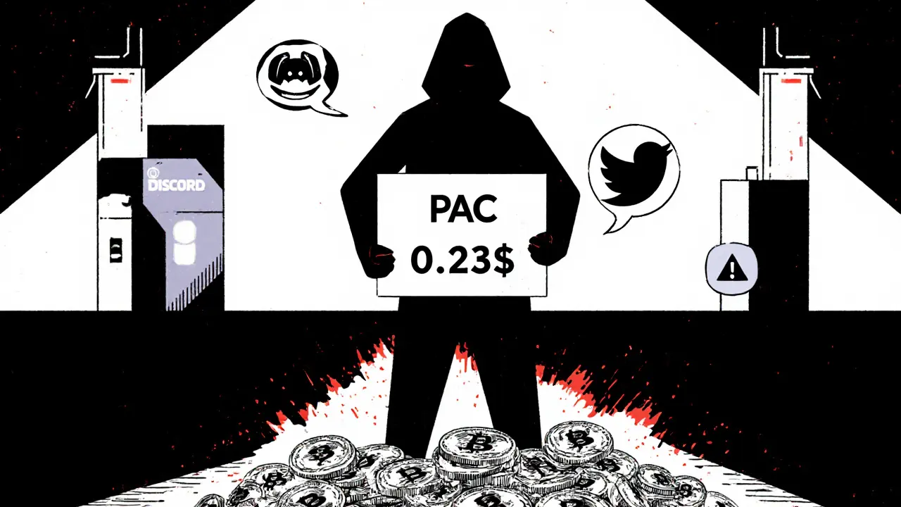 Figurine anonyme tenant un panneau trompeur, entourée de messages de réseaux sociaux vides.