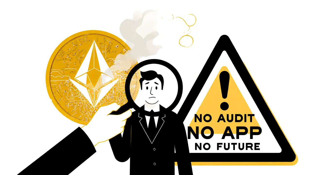 Investisseur regardant une application fictive Spectre qui se dissout en fumée, tandis qu&#039;une pièce Monero brille en arrière-plan avec des motifs de sécurité.