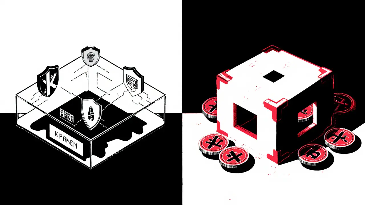 Contraste entre des exchanges transparents et TOKENCAN comme une boîte vide sans transparence.