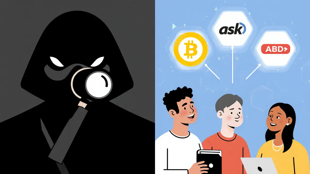 Contraste entre publicité intrusive et modèle de données consenties en style géométrique Bauhaus.