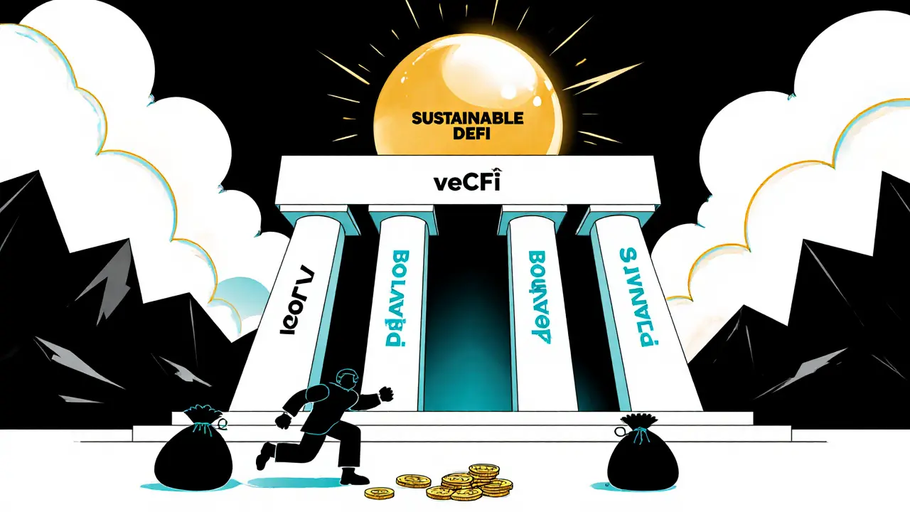 Temple DeFi durable repoussant les mercenaires avec des mécanismes de blocage.