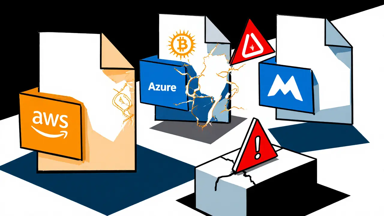 Fichiers numériques fragmentés dans des conteneurs séparés, reliés par une chaîne blockchain.