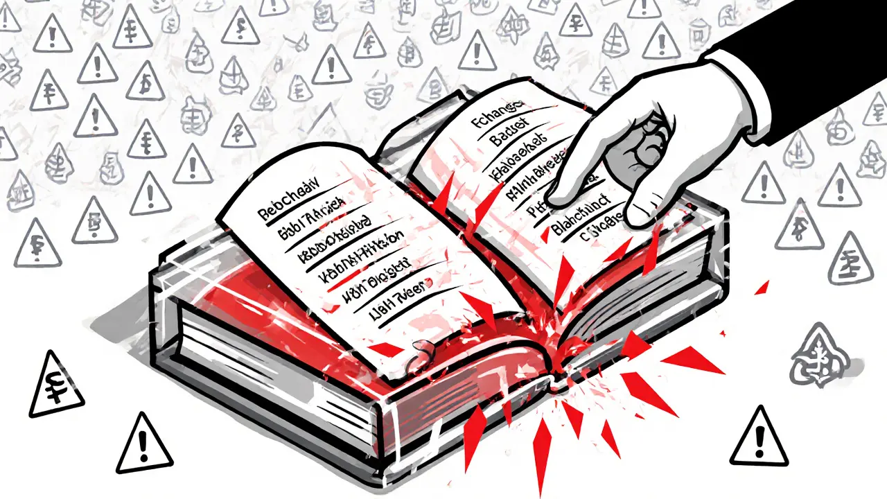 Livre blockchain qui se détruit lorsqu&#039;une page est modifiée, symbolisant l&#039;immuabilité en style Bauhaus.