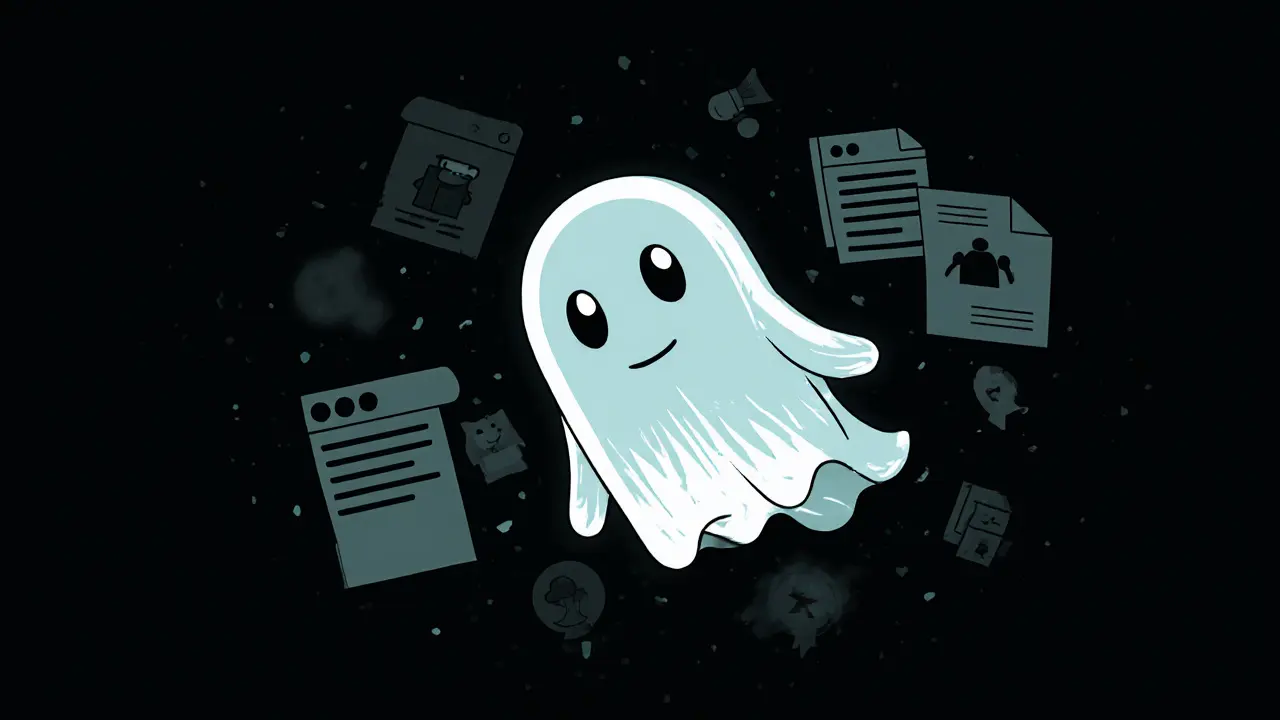 Un jeton VALUE fantôme flottant dans le vide, avec des icônes GitHub et des documents qui disparaissent.