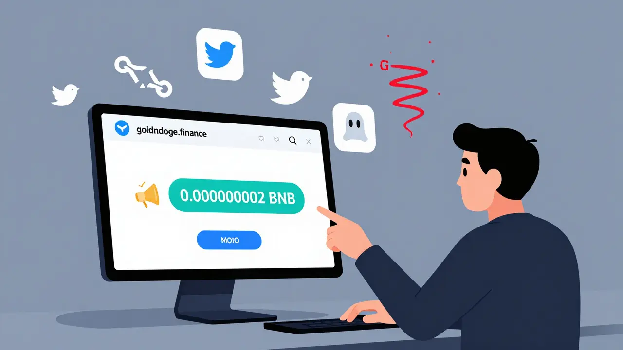 Un utilisateur connecte son portefeuille à un site web mort, entouré de liens cassés et de frais de gaz élevés.