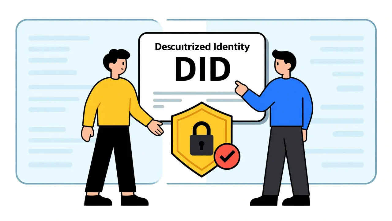 Certificat d'identité décentralisée entre un utilisateur et un échange de crypto.