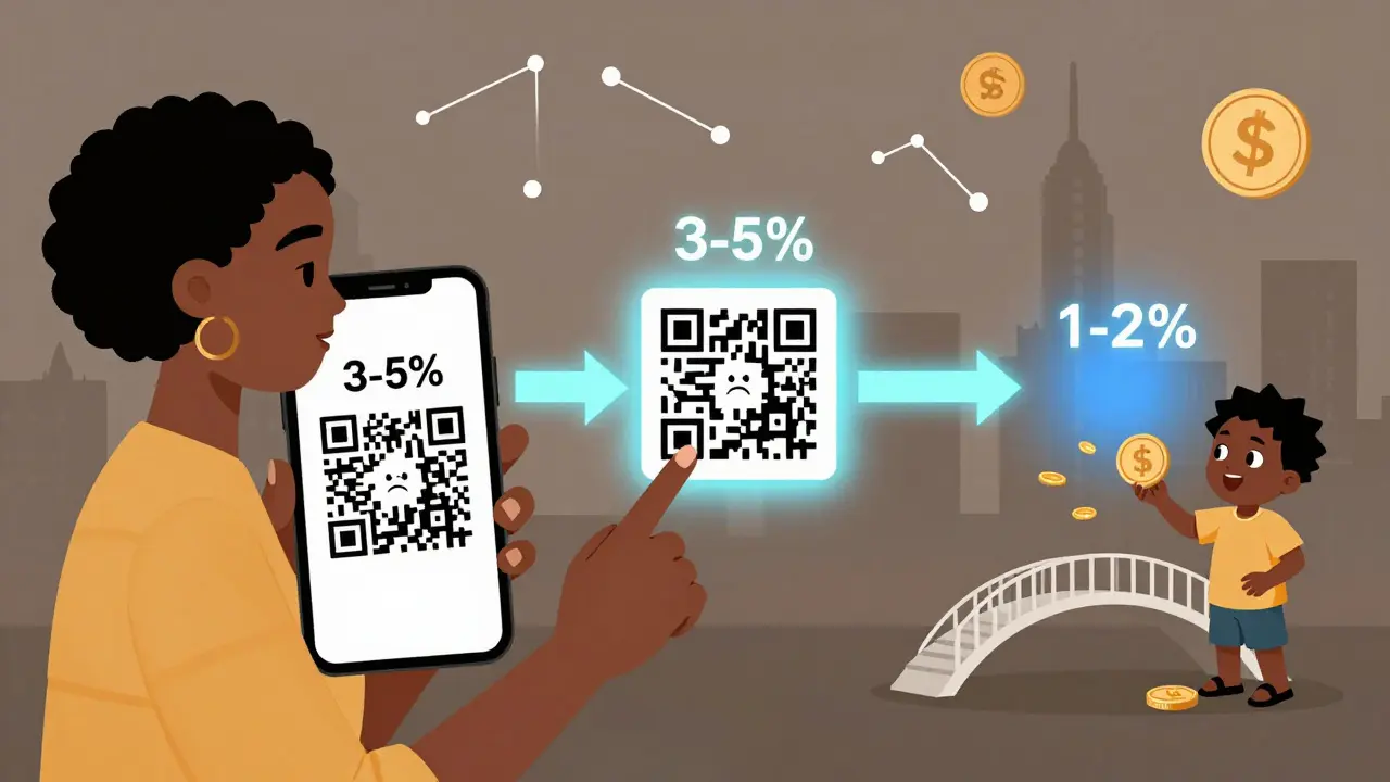 Femme nigériane convertit des cryptomonnaies, deux chemins de frais opposés.