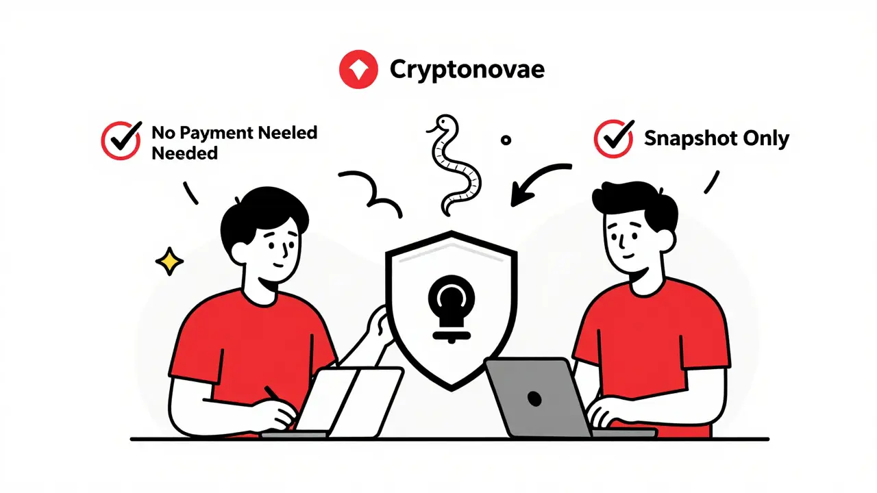 Utilisateur sécurisant son portefeuille en se déconnectant d'un lien de phishing avec des icônes de sécurité.