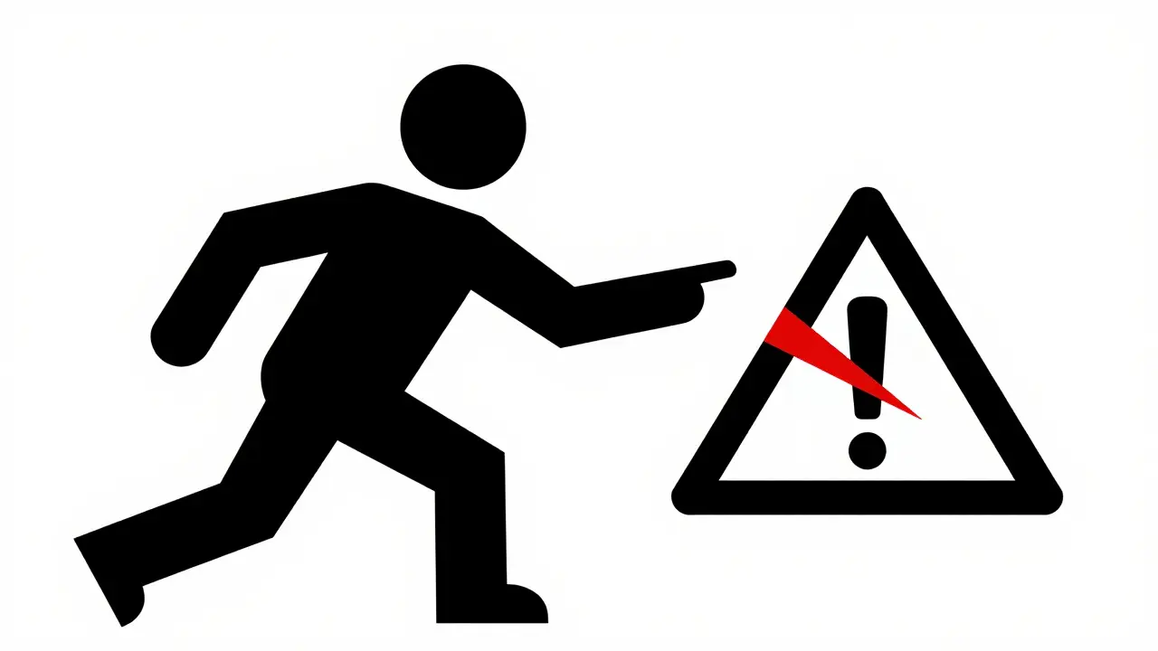 Figure géométrique pointant vers un symbole d'alerte crypto.