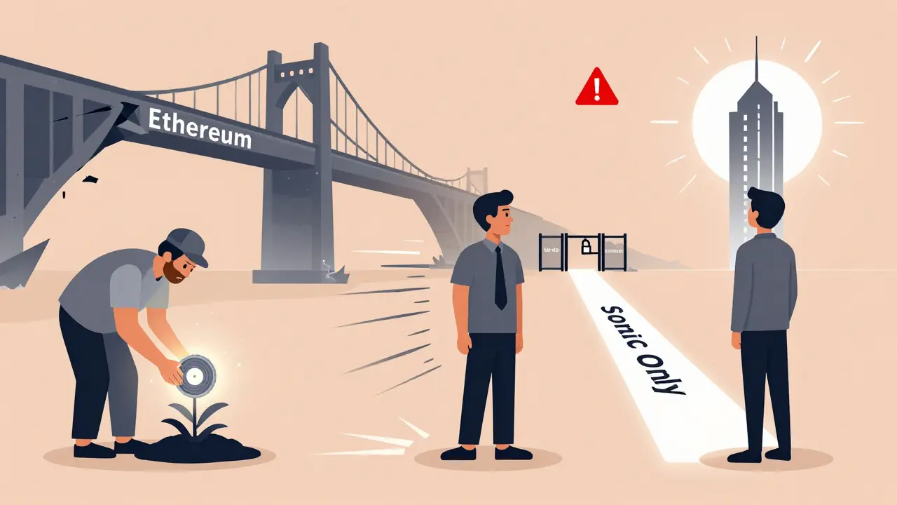 Trois profils d'utilisateurs sur un chemin unique vers Sonic, avec un avertissement géométrique pour le trading sans effet de levier.