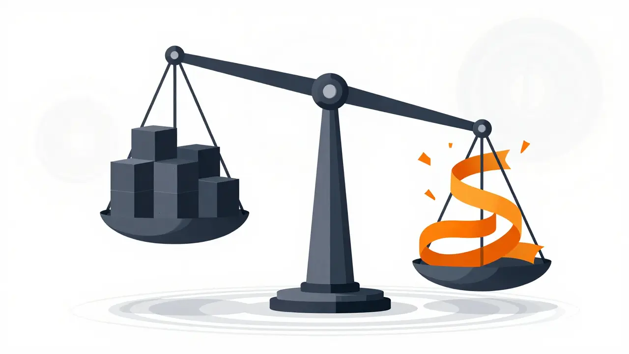 Balance symbolique entre sécurité financière et rendement potentiel.