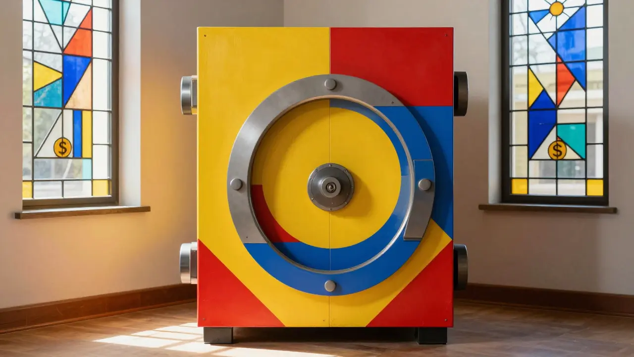 Formes géométriques symbolisant la sécurité des actifs numériques