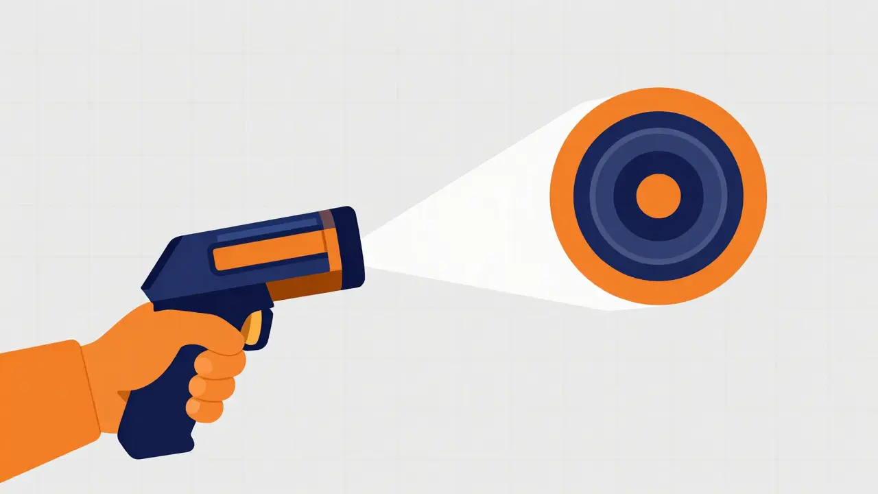 Scanner abstrait émettant des rayons vers un jeton bleu.