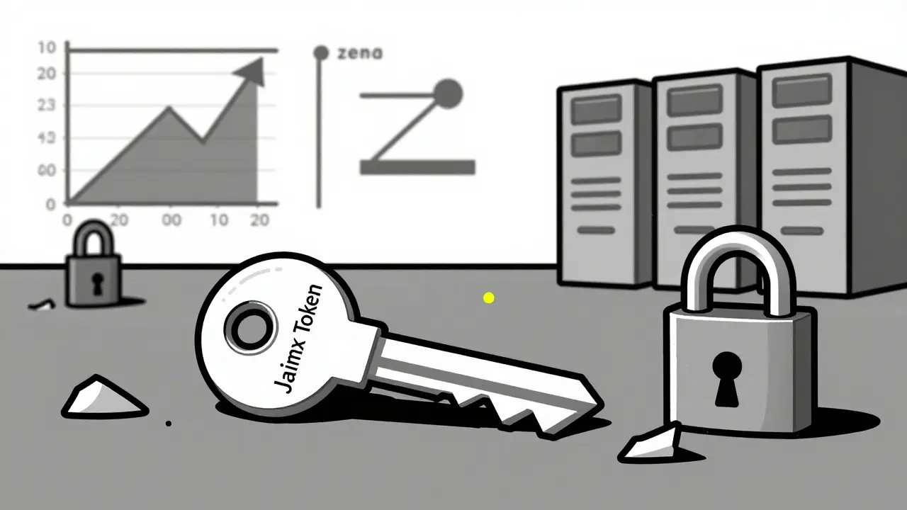 Une clé sans serrure, symbole d'un token sans utilité ni volume.