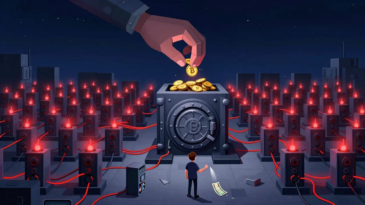 Une ferme de minage géante connectée à un coffre central contrôlé par l'État iranien.