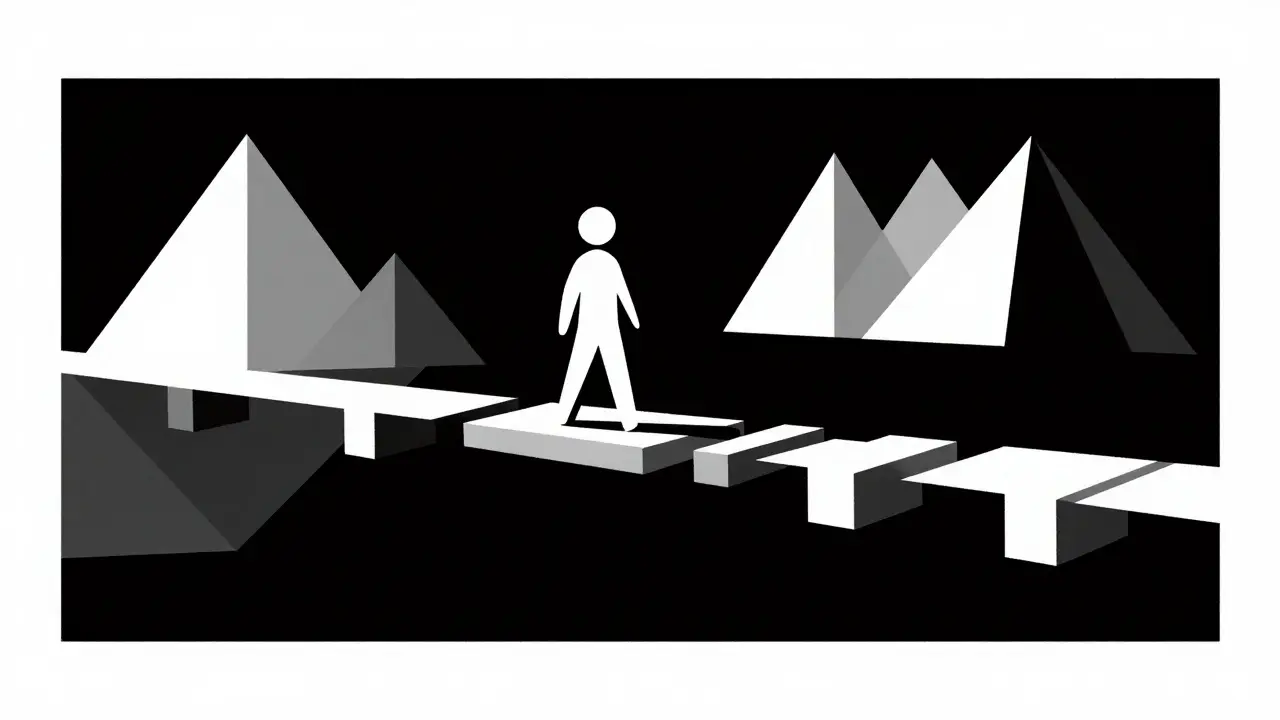 Art abstrait représentant les risques financiers et l'instabilité du jeton QWENAI.