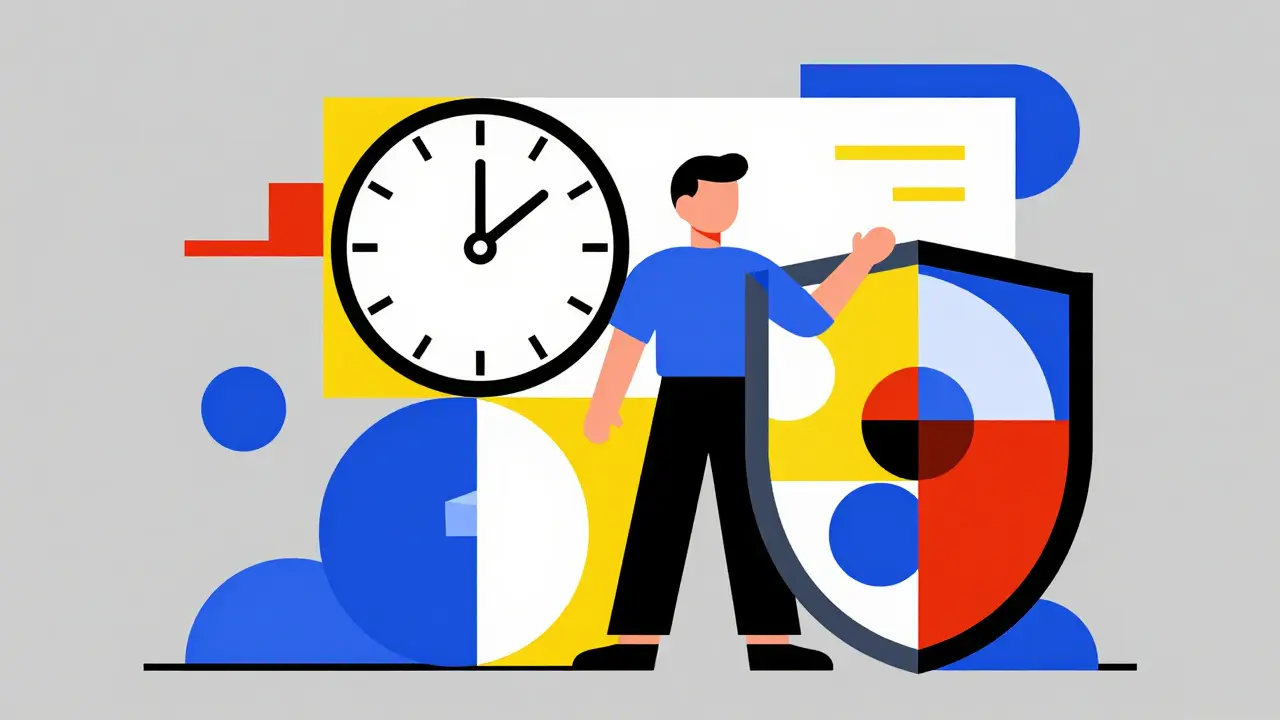 Illustration Bauhaus montrant un bouclier géométrique symbolisant la sécurité et la rapidité KYC.