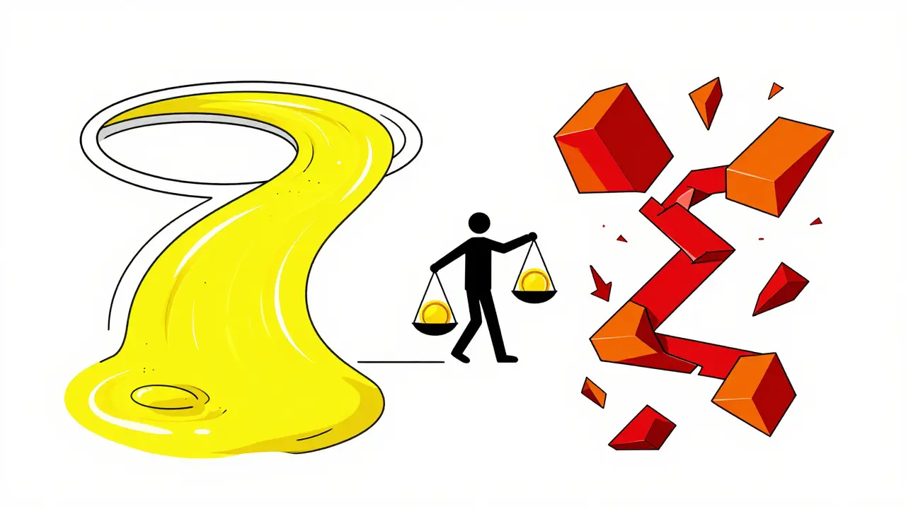 Concept Bauhaus illustrant la liquidité et les frais de transaction sur Giottus