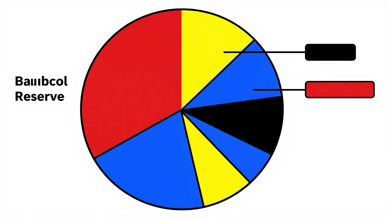 Diagramme géométrique Bauhaus montrant la répartition des tokens ATA, secteur jaune pour l'airdrop communautaire.