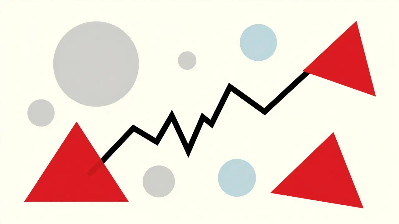 Art Bauhaus : graphique anguleux symbolisant la volatilité et les risques du marché