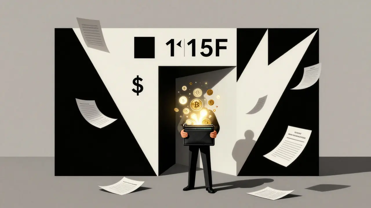 Art conceptuel Bauhaus : exclusion des cryptos de l'exonération fiscale Section 115F