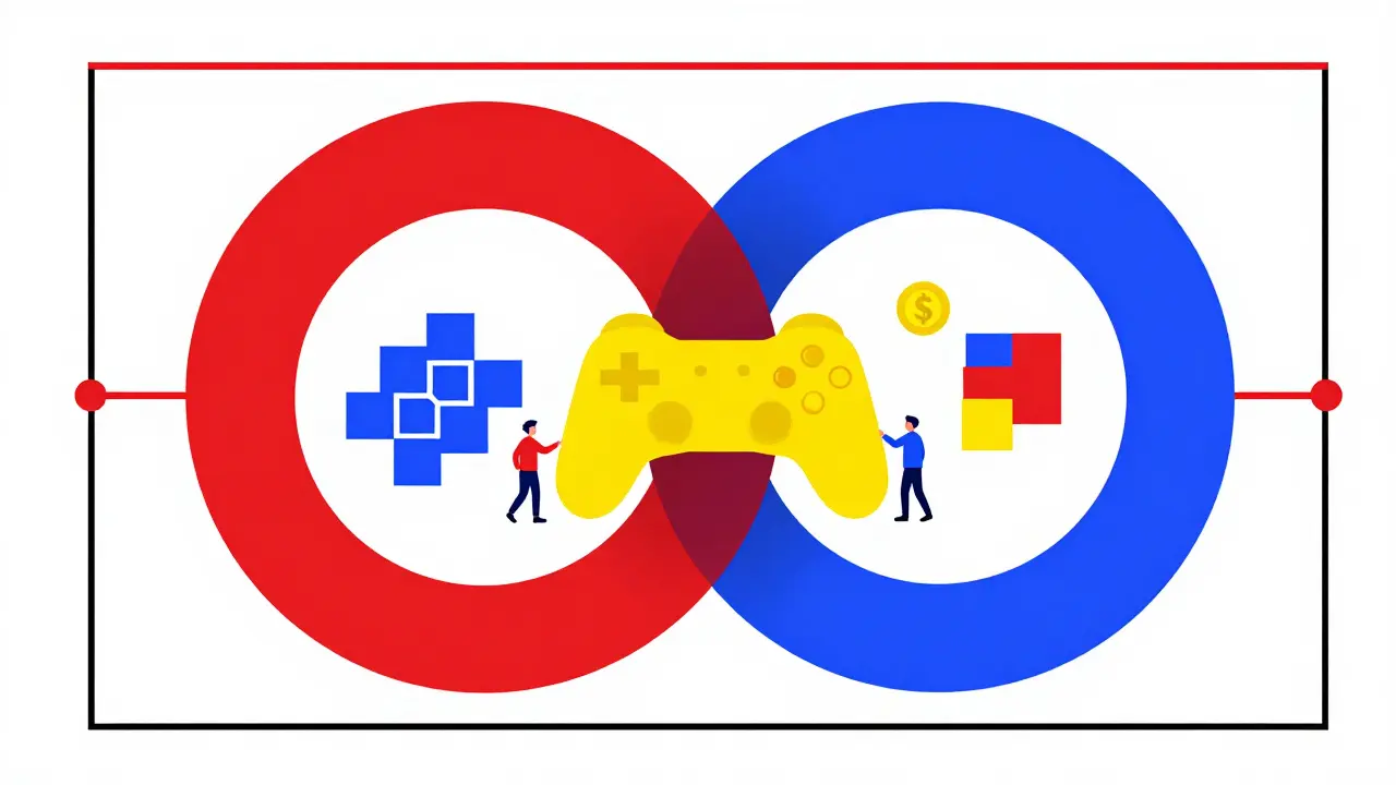 Fusion hybride des modèles de jeu en illustration abstraite