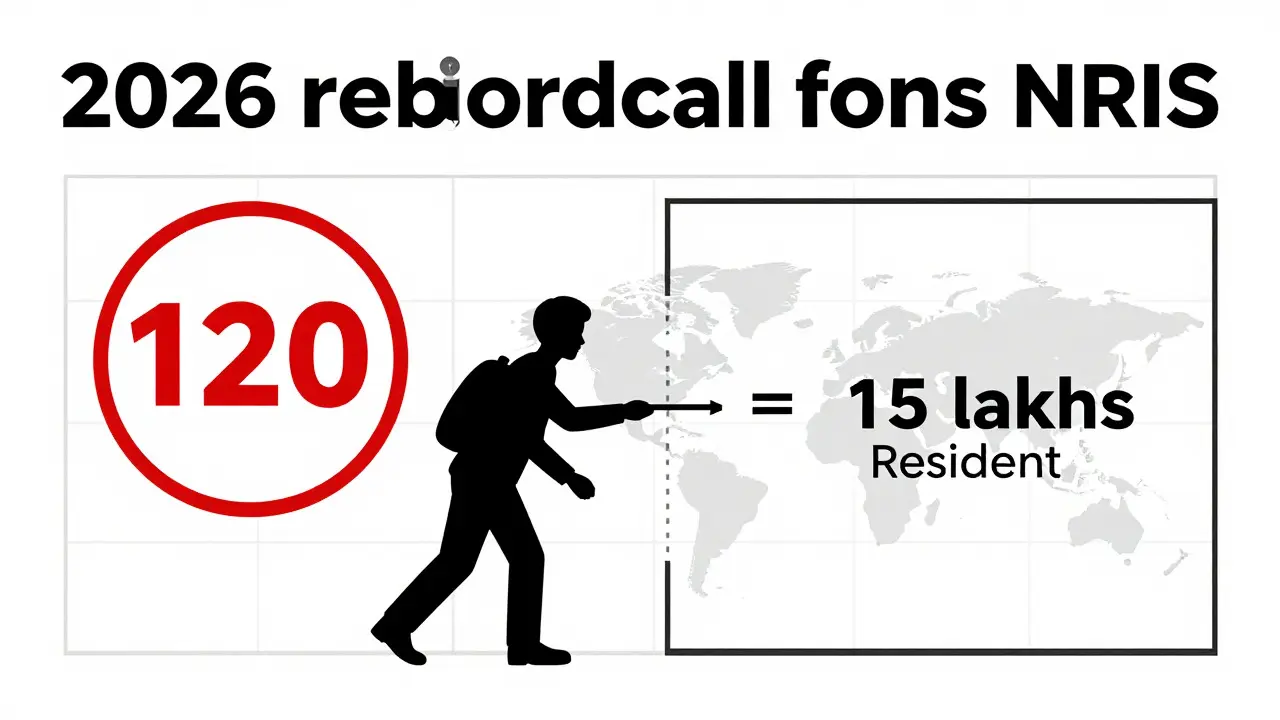 Illustration géométrique Bauhaus : nouvelle règle de résidence fiscale de 120 jours pour les NRIs