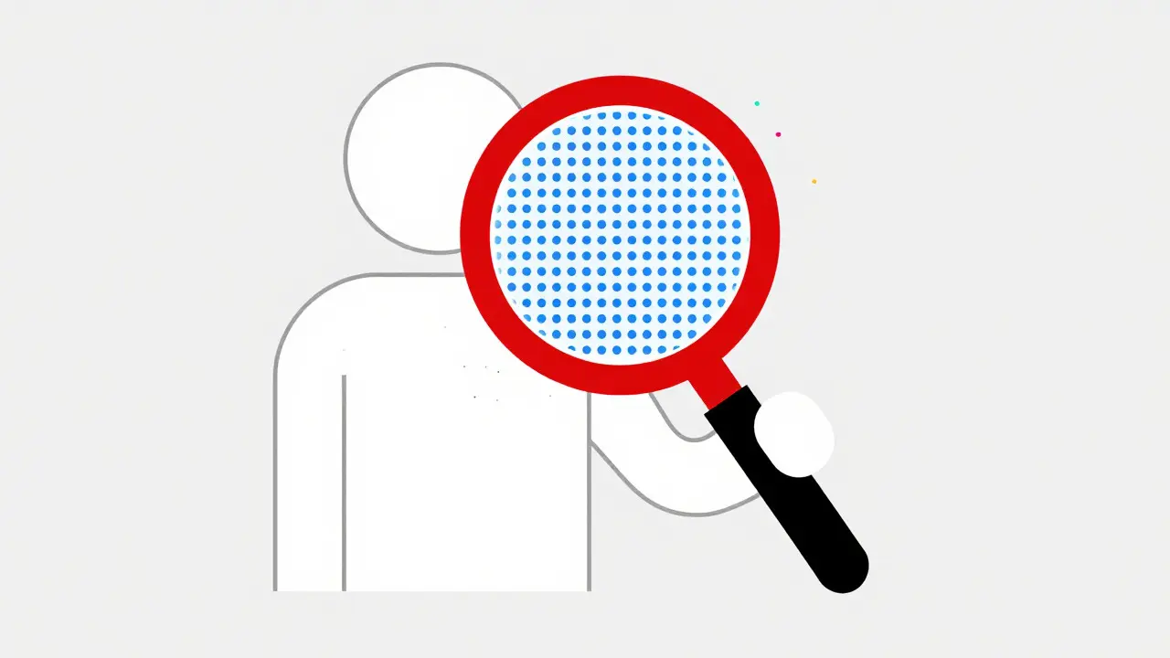 Personnage géométrique vérifiant l'identité du token JOE avec une loupe.