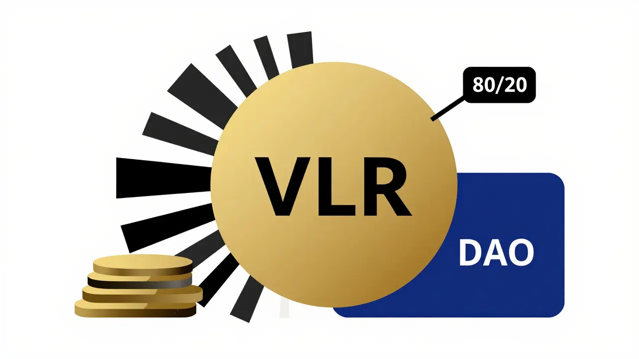 Répartition des récompenses de staking VLR en formes géométriques