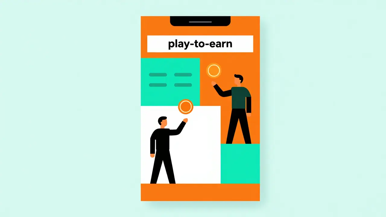 Style Bauhaus : représentation géométrique du jeu vidéo crypto sur Solana