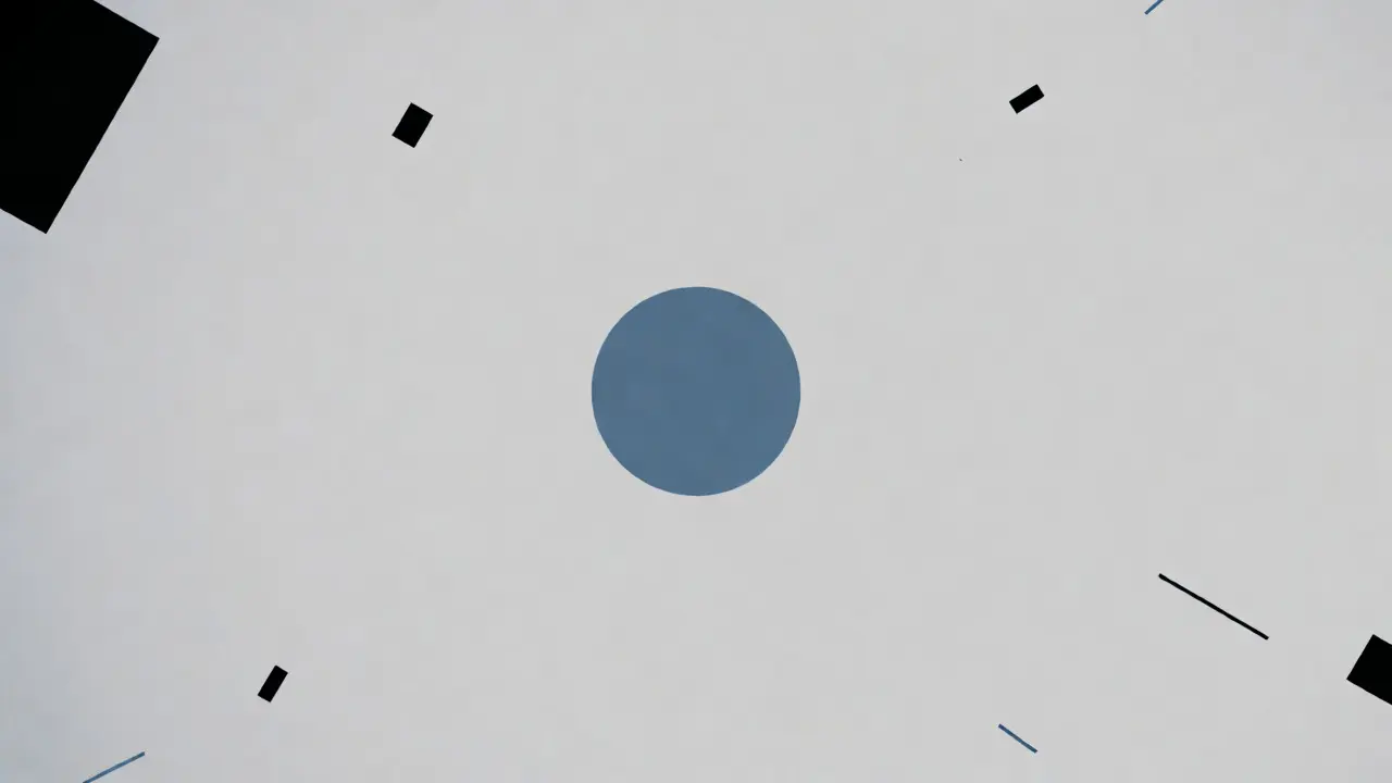Métaphore visuelle de la faible liquidité avec un cercle isolé dans l'espace vide.