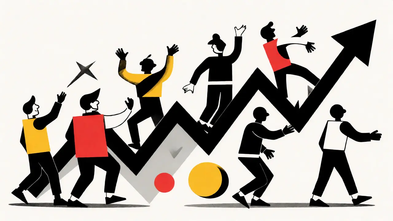 Graphique géométrique abstrait montrant la volatilité du marché